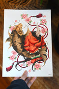 A4 Hannya & koi print